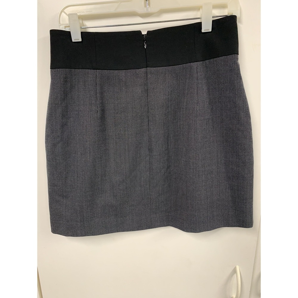 Theory Womens A Line Black Trim Gray Short Skirt With Pockets Size 8 - Picture 3 of 7